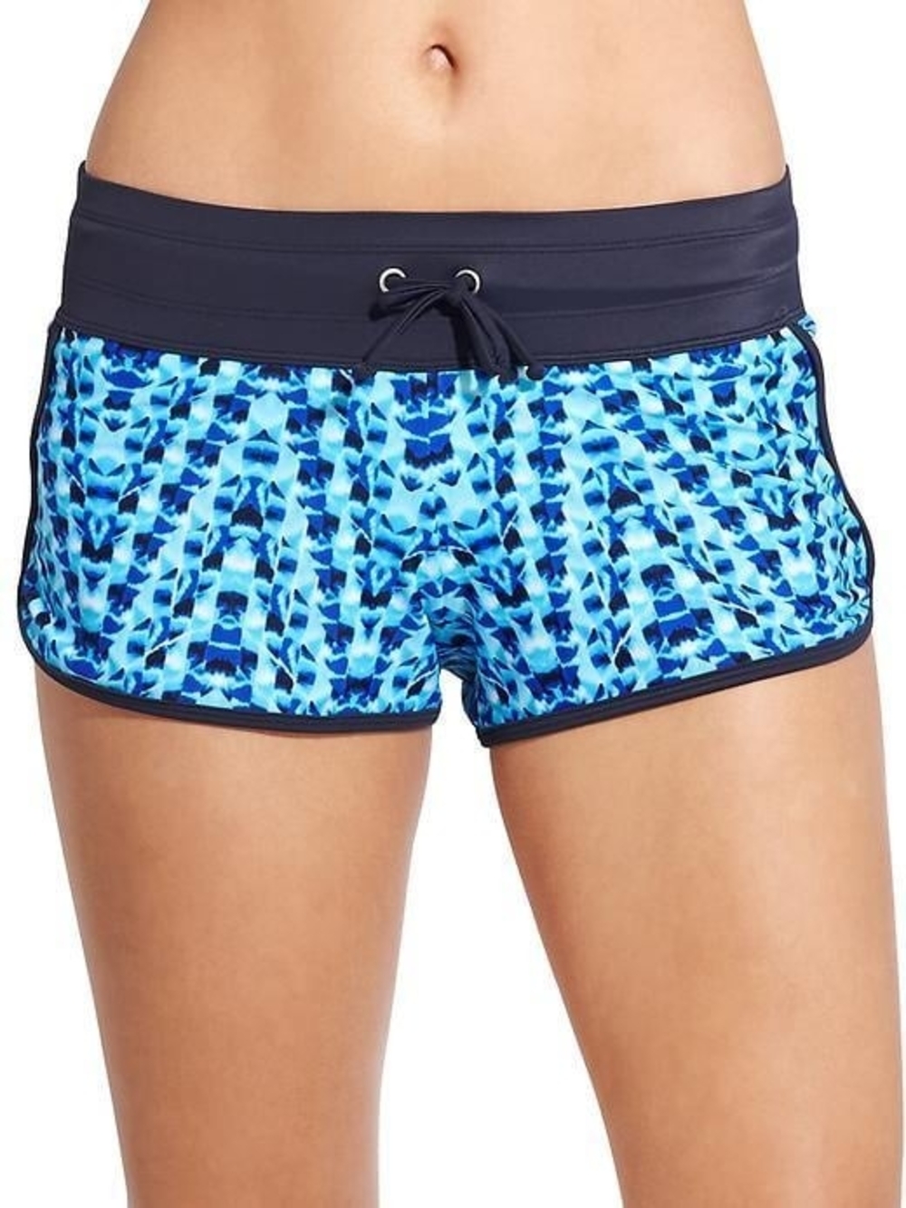 Athleta Tie Dye Blue Green Kata Swim Shorts Bottoms Size XL